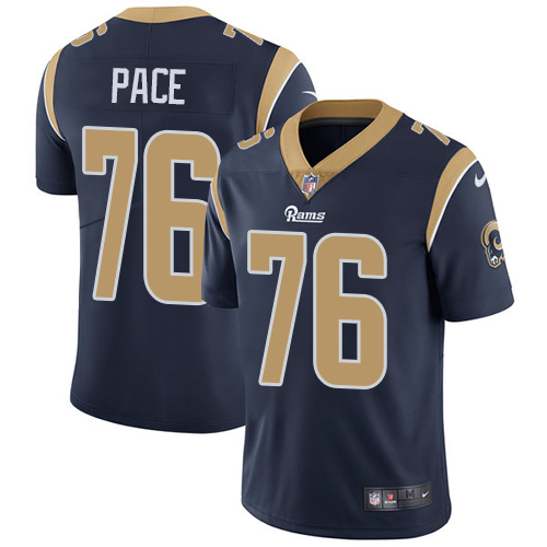 Nike Rams #76 Orlando Pace Navy Blue Team Color Men's Stitched NFL Vapor Untouchable Limited Jersey - Click Image to Close